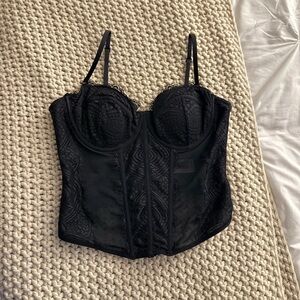 Garage Black Lace Corset Top